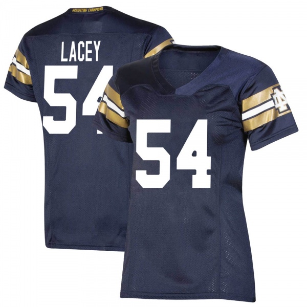 Jacob Lacey Notre Dame Fighting Irish NCAA Women's #54 Navy Premier 2021 Shamrock Series Replica College Stitched Football Jersey PZK4455WS